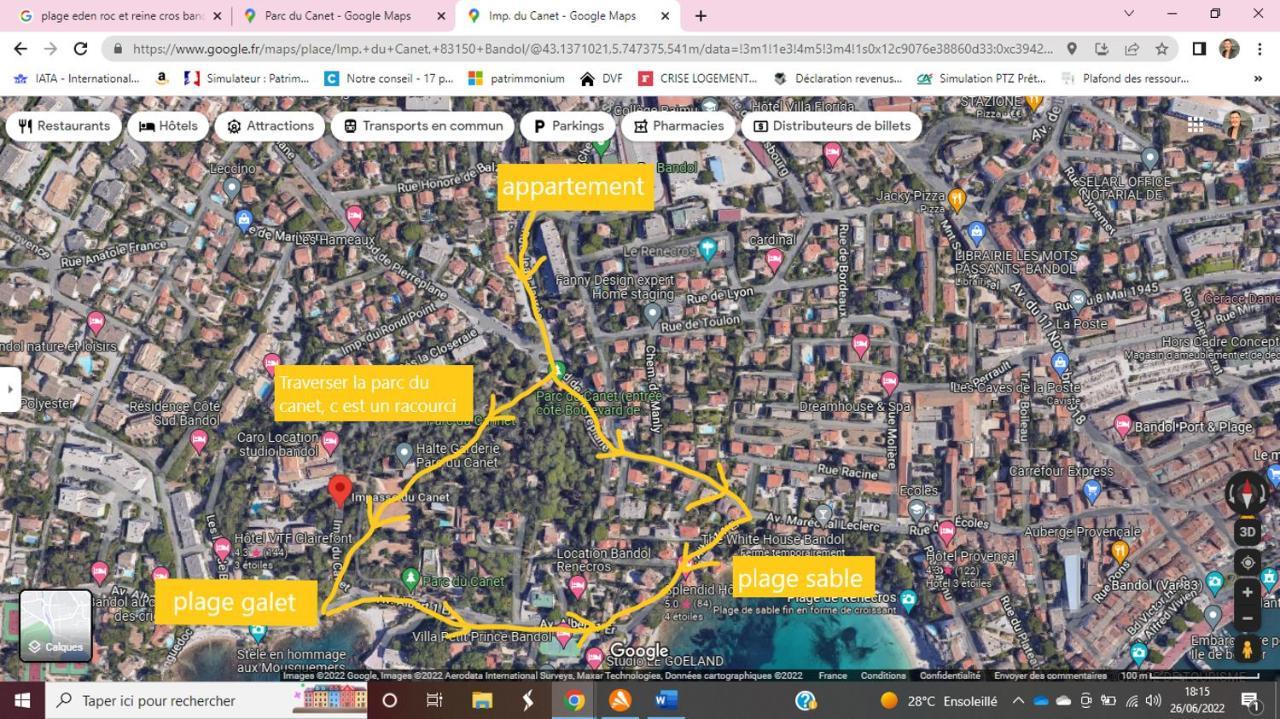 T2 30 M2 Avec Jardin Proche Des Plages Bandol Exteriör bild